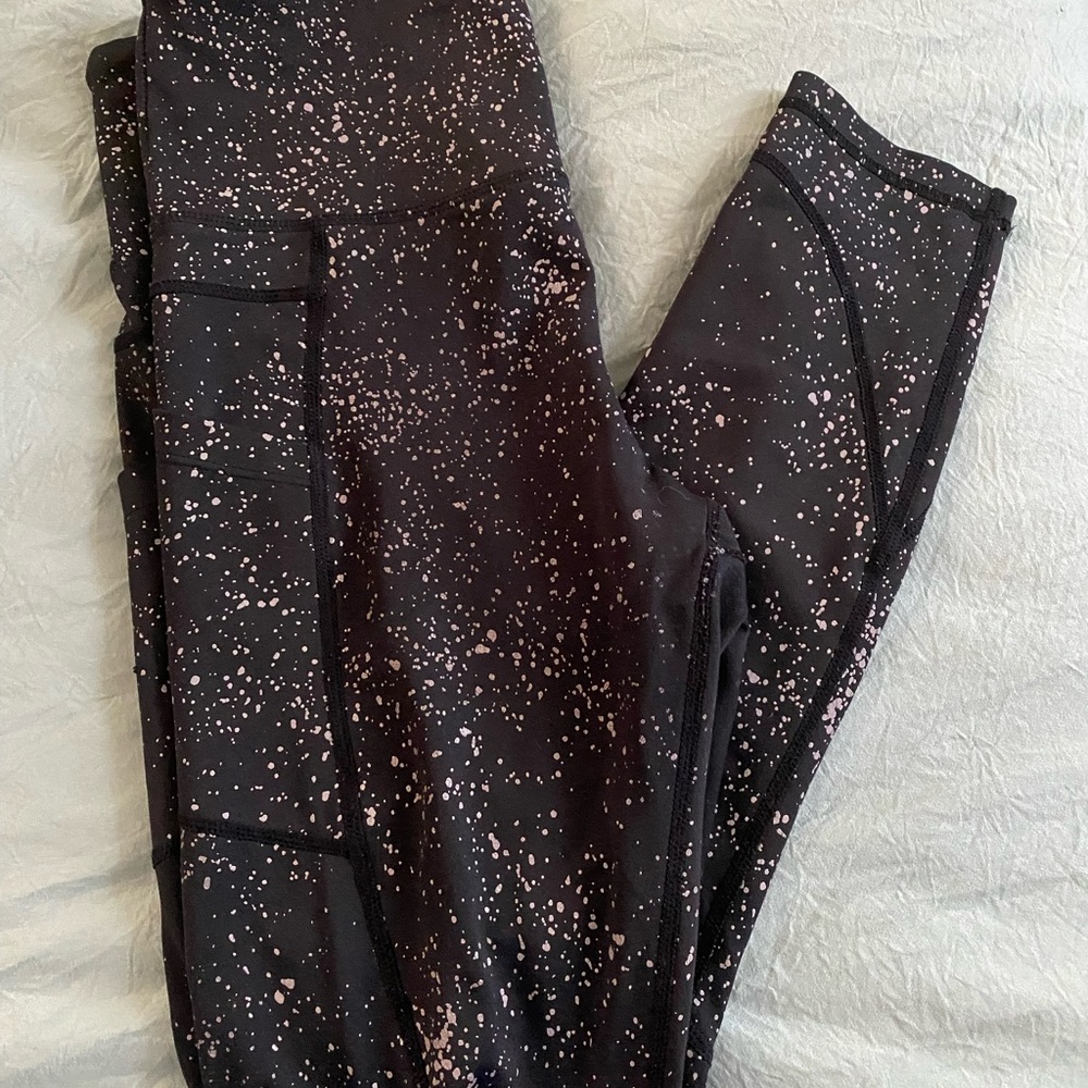 Black and Pink Speckled Leggings